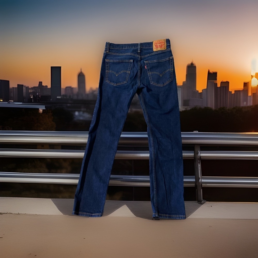 LEVI'S 502 Dark BLUE WATER-LESS DENIM JEANS W32  L31